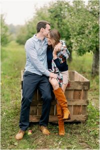 apple orchard engagement session