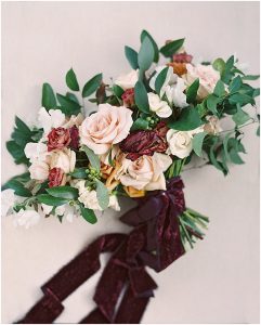 wedding bouquet flatlay
