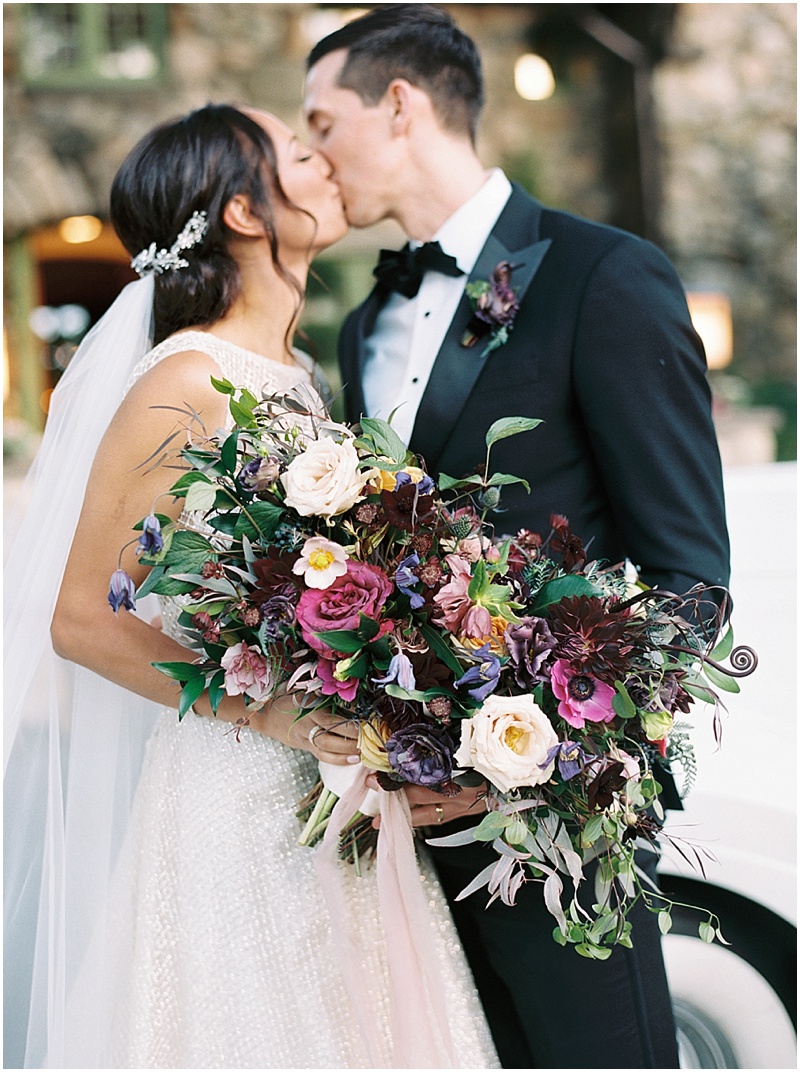 plum and purple bridal bouquet