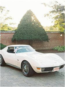 classic car at wedding