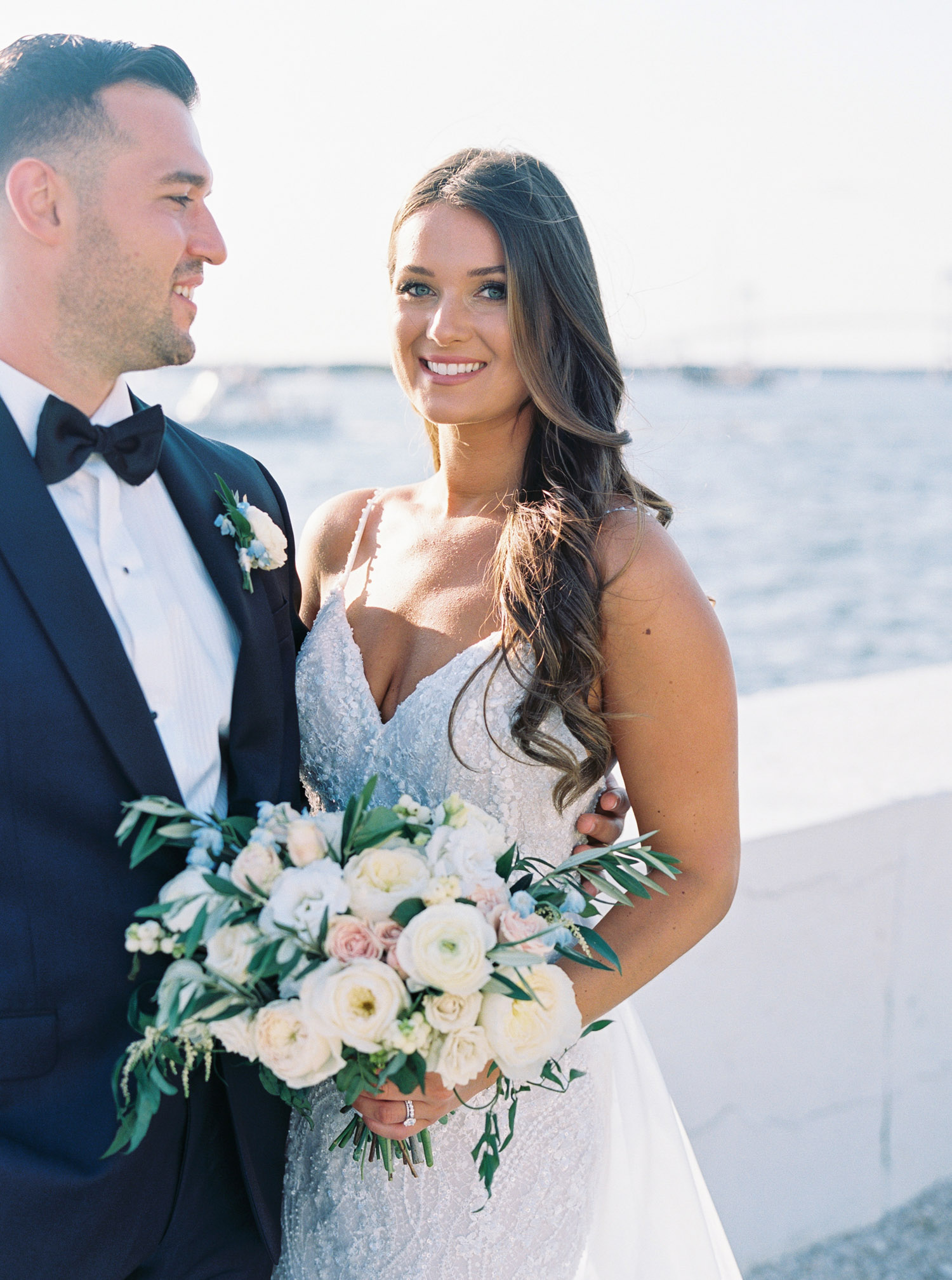 bride and groom at belle mer
