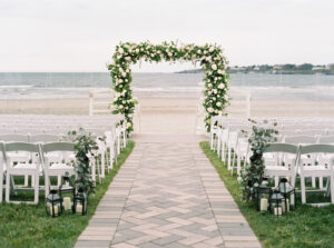 newport beach house wedding ceremony