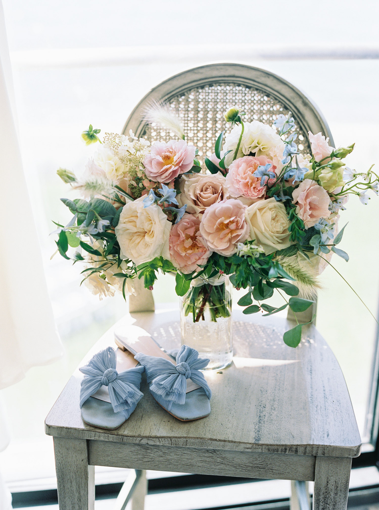bridal bouquet and loeffler randall bridal flats